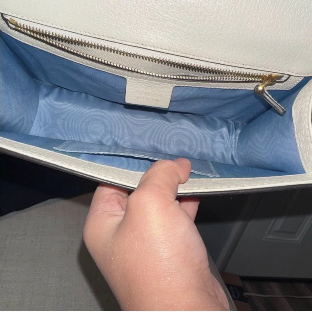 Gucci ivory Gold-Embellished bees and stars crossbody Bag- PM size - Picture 3 of 15